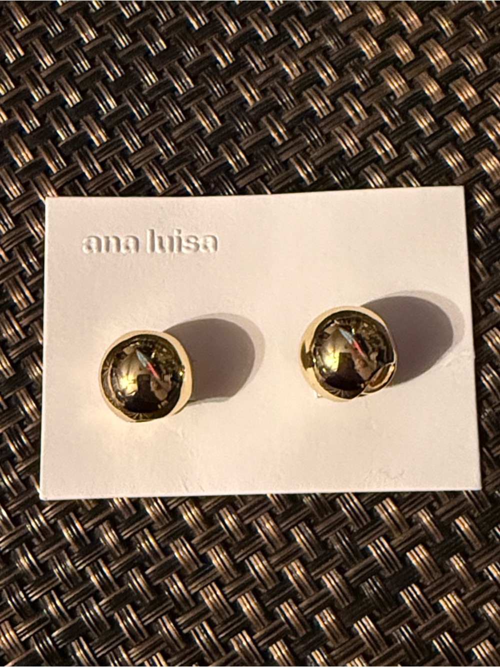 Ana Luisa Polished Gold Dome Stud Earrings (Abby small)
